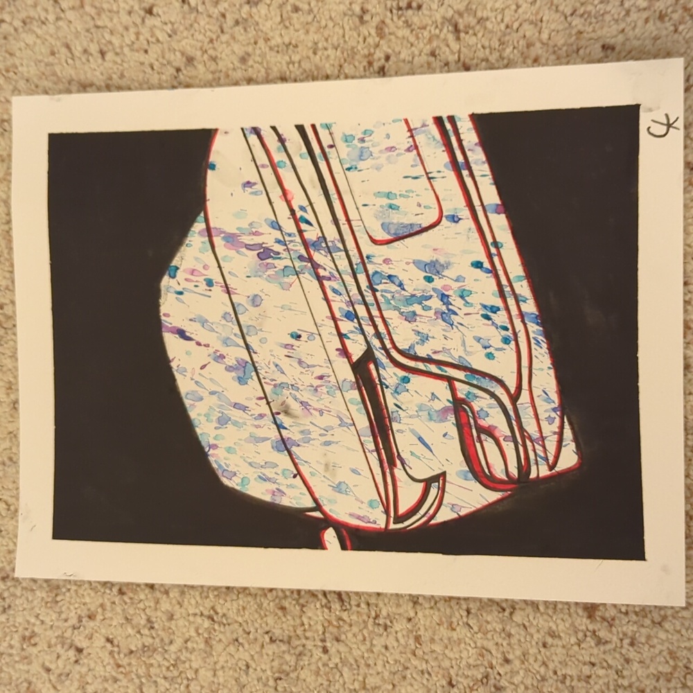🎨Abstract Car Art Print - Black, Red, Blue